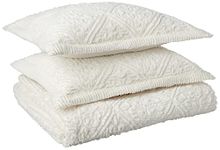 VCNY Home - Quilt Set, 3-Piece Plush Bedding with Matching Sham, Elegant Room Decor (Westland Ivory, Queen)