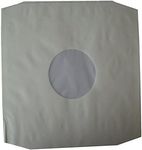 50 Large White Paper POLYLINED 12" LP Record Vinyl Inner Sleeves Protectors with Large Centre Hole Size 305 x 310mm and Clear Plastic POLYTHENE Inner Liner - Protective Packaging