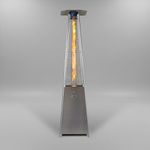 REALGLOW Real Flame Outdoor Pyramid Patio Heater in Stainless Steel - 13KW Propane Gas Standing Floor Heater for Outdoors & Gardens - Outside Space Heating for Decking, Home Garden & Gazebo