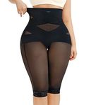 Nebility Body Shaper for Women Tummy Control Shapewear Leggings Seamless Butt Lifter Panties High Waist Trainer Thigh Slimmer, Black, Large