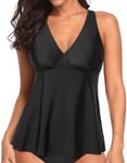 Talisea Womens Tankini Tops Only Racerback Swim Tops Flowy Bathing Suit Tops Modest Swimsuit Tops No Bottom, Black, XX-Large