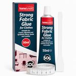 SOL 1pk Strong Fabric Glue for Clothes - 50ml Waterproof Fabric Adhesive with Spreader & Tape Measure - Textile Glue for Badges, Patches, Leather & Upholstery - 1pk x 50ml