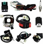 Complete Wiring Harness Kit ATV Wire Harness Aftermarket Replacement Parts Fit for 50cc 70cc 110cc 125cc ATV Quad 4 Wheeler Dirt Bike with Electrics Stator Coil CDI Solenoid Relay