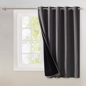 NICETOWN Total Shade Patio Door Curtain, Heavy-Duty Full Light Shading Sliding Door Drape Room Divider Curtain, Vertical Blinds for Window（1 Panel, 70 inches Wide x 63 inches Long, Gray
