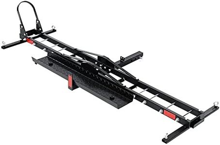 Giantz Motorcycle Motorbike Carrier Rack, Dirt Bike Carriers Motor Bike Car Tow Bar Hitch Racks Motorcycles Accessories Organizers and Storage, 2 Arms Ramp 2'' Towbar Steel Black