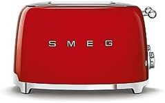 Smeg TSF03RDEU 4-Slice Toaster, Pla