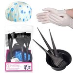 Majestique 6-Pieces Hair Dye Brush Shading Pack with Brush, Coloring Bowl, Shading Cape, and Gloves for Hair Coloring and Dying