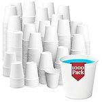 Prestee 1000 Pack 3oz Small Paper Cups - Disposable Paper Cups, Paper Coffee Cups for Espresso Hot Cups, Disposable Mini Bathroom Cups, Disposable Mouthwash Cups - Holiday & Christmas Party Supplies