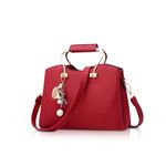 NICOLE&DORIS Women Handbags Tote Top Handle Shoulder Bags Crossbody Bag for Ladies Leather Bag with Long Strap wine red