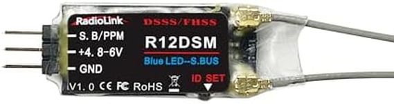 Radiolink R12DSM 2.4Ghz 12 Channels Micro RC Receiver SBUS/PPM Long Range Control for FPV Racing Drone, Quadcopter, Helicopter