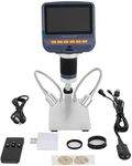 DHRUVPRO Andonstar AD106S USB Digital Microscope with 4.3 inch LCD Screen, 200X for Circuit Board Soldering, Coin Microscope Camera with 8 Adjustable LED Lights, Metal Stand, Windows Compatible