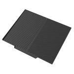 IYYI Dish Drying Mat, Silicone Dish Drying Mat, Drying Mat for Kitchen Counter, Large Drainer Mat, Non-silp, Heat Resistant, Dishwasher Safe, Drainboard with Built-in Drain (Black, 20"x17")