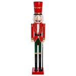 THE TWIDDLERS - Giant Christmas Nutcracker Soldier Decoration, 120cm/4ft, Life-Size Hand Made Wooden Xmas Ornament with Moving Parts