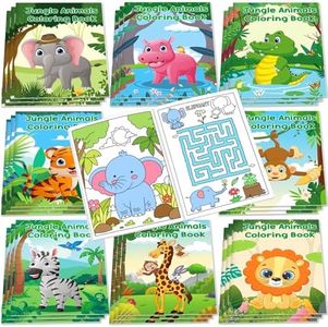 24Pcs Jungle Safari Animals Mini Coloring Books for Kids Party Favors Bulk Gift Lion Elephant Tiger Small Art Drawing Activity Book for Goodie Bags Stuffer Birthday School Classroom Party Supplies