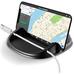 Car Phone Holder, Car Phone Mount Silicone Car Pad Mat for Various Dashboards, Slip Free Desk Phone Stand Compatible with 0.23~0.47 Inches Thickness Smartphones, GPS Devices and More, Black