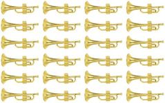 24pcs Musical Instrument Model Trumpet Photo Props Brass Fittings Miniture Decoration Party Favors Trumpet Model Music Tree Ornament Creative Mini Trumpet Miniature Landscape Prop