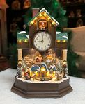 MOMENTS IN TIME 17.1" H Christmas Decor Cuckoo Clock with Christmas Village Scene, with LED Lights, Christmas Music, and Animation - Power Adapter (Included)