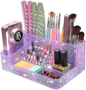 CGBE Nail Drill Holder, 28 Holes Drill Bit Holder for Nails, Professional Nail Tool Organizer, Nail Desk Organizer for Nail Tech, Nail Salon DIY Use - Diamond Purple (Not Including Nail Drill Set)