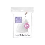 simplehuman Code M Custom Fit Trash Can Liner, 1 Refill Pack (20 Liners), 45 L / 12 Gal