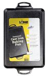 Lodge 15.5"x10.5" Cast Iron Baking Pan, Black