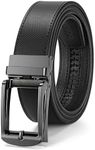 BOSTANTEN Mens Belt Leather Ratchet 1 3/8'' Belt For Men Gift Dress and Casual with Adjustable Buckle, Trim to Fit