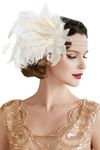 BABEYOND Roaring 20's Sequined Showgirl Flapper Headband with peacock Feather Plume Headpiece