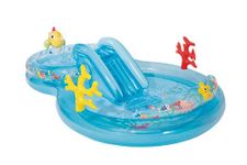 INTEX Under The Sea Inflatable Kiddie Pool: Inflatable Kids Pool with Water Sprayer and Slide – Splash Pad – 122" x 76" x 28" – Ages 3+