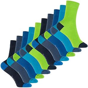 Footstar Calzini in cotone per bambini (10 paia) con tacco e pizzo a contrasto, caraibi, 27-30