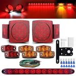 LIMICAR Trailer Lights LED Kit, Boat Trailer Lights, LED Submersible Kit, LED Trailer Lights Kit for Utility Trailer, w/Red Amber Trailer Marker Lights, 3rd Brake ID Light Bar