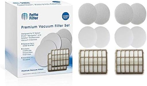 Fette Filter - Vacuum Filters Compatible with Shark Navigator Professional NV70, NV80, NV90, NV95, UV420 Vacuums. Compare to Part # XFF80 & XHF80. (2 Hepa 4 Foam)