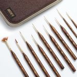 Artify Extreme Detail Miniature Paint Brushes - 10pcs Small Brushes with Handbag, Fine Detailing - Acrylic, Watercolor, Oil, Models, 40K