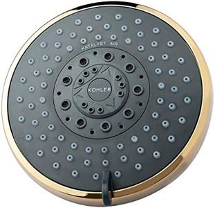 Kohler Rain Duet Shower Head for Bathroom - French Gold Finish - 122mm Multifunction Overhead Shower - Katalyst Air-induction Spray Technology - 5 Spray Combination Types - Lasting Finish 75924IN-AF