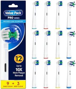 Replacement Toothbrush Heads Compatible with Oral B Braun, Professional Electric Toothbrushes Heads Compatible with Oral B Pro 1000/3000/500/7000/9600 12 Pack (White)