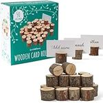 THE TWIDDLERS - 50 Pine Wood Rustic Table Place Card Name Holders for Weddings & Events