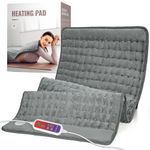 Full Body Heating Pad 20x40, Extra Large Heating Pad, Electric Moist Heating Pad for Cramps and Neck and Shoulders and Back Pain Relief, Auto Shut Off, Dark Grey, Christmas Gifts for Women Men