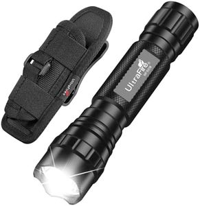 ULTRAFIRE Tactical Flashlight with Holster, Single Mode LED Flashlight 1000 High Lumen Duty Flashlights with Belt Holster and Charger, Bright Small Flash Light WF-501B