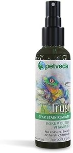 Petveda Ayurvedic Bleach-Free Non-Irritant Tear Stain Remover for Dogs & Cats|Sulphate & Paraben Free |60 ML
