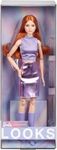 Barbie Looks Doll, Collectible No. 20 with Red Hair and Modern Y2K Fashion, Lavender Top and Faux-Leather Skirt with Knee-High Boots​, HRM12