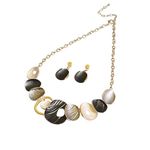 SOHI Women's Textured Abstract Jewellery Set For Casual Wear | Multi Colour | Alloy Material | Lobster Clasp Closure | Metallic Jewellery Set | Jewellery Set For Woman & Girls (9793)