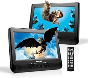 OTIC 10.1" Dual Screen DVD Player, Portable DVD Player for Car with Remote, Built-in Rechargeable Battery, Last Memory, Dual Car DVD Player Support Sync Screen USB/SD Card (1 Player + 1 Monitor)