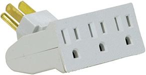 Globe Electric 46505 3-Outlet Lateral Swivel Grounded Wall Adapter Tap, White Finish