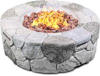 Homeology Fireology KALUYA Grey Lavish Garden & Patio Gas Fire Pit with Eco-Stone Finish – Fully Assembled