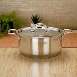 Sumeet Stainless Steel Induction Bottom (Encapsulated Bottom) Casserole With S.S Lid 6 Ltr, 26 Cm Dia, Silver, 6000Ml