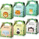 12 Pcs Zoo Party Box Safari Party Favor for Kids Baby Jungle Animal Party Bags Treat Boxes Goodie Bags Safari Themed Birthday Party Supplies Decorations