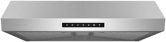 Hauslane Range Hood 30" Under Cabinet,3-Way Venting Kitchen Range Hood | Heavy Duty Hood Range, Quiet Vent Hood | Dishwasher Safe Baffle Filters, Stainless Steel Range Hoods PS60