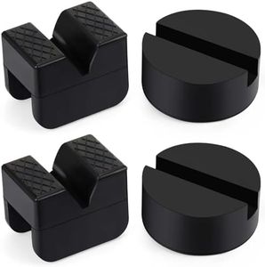 Amylove 4 Pcs 2 Types Jack Stand Pads Adapter Universal Slotted Frame Rail Pinch Welds Protector Rubber Jack Pad for Jack Stand Accessories