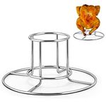 Beer Can Chicken Holder Rack, P&P CHEF Stainless Steel Vertical Chicken Roasting Rack Stand, for Grilling/Baking/Smoking, Higher & Bigger, Food Safety & Heavy Duty, Easy Clean & Dishwasher Safe