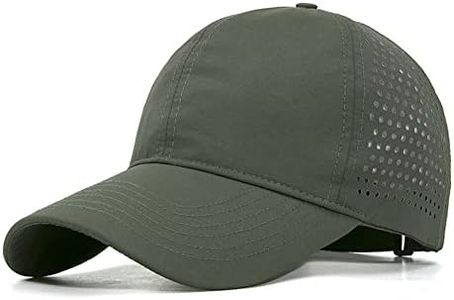 Oversize XXL Baseball Caps,Quick Dry Mesh Sports Hat for Big Heads 22"-25"，Waterproof Baseball Cap Adjustable Lightweight Running Sun Hat, ArmyGreen, XXL