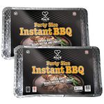 TOPLINE Big K Disposable Instant BBQ Tray - Pack of 2 Party Size All In One Barbecue Instant Light Charcoal Grill Trays Card. Ideal Garden BBQ, Camping, Party, Picnics. (TPLN2)