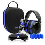 Yewltvep Shooting range ear protection including shooting ear protection earmuffs, gun safety glasses, earplugs, storage case